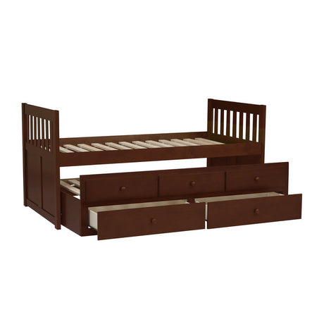 Rowe Dark Cherry Twin/Twin Trundle Bed - Ornate Home