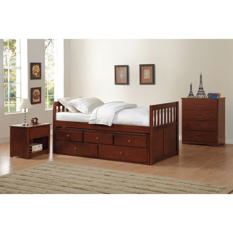 Rowe Dark Cherry Twin/Twin Trundle Bed - Ornate Home