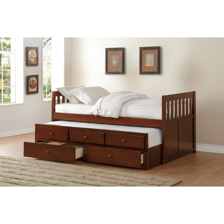 Rowe Dark Cherry Twin/Twin Trundle Bed - Ornate Home
