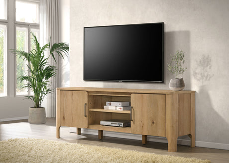 Rowe Light Oak 65-inch 2-door Wood TV Stand Media Console - Ornate Home