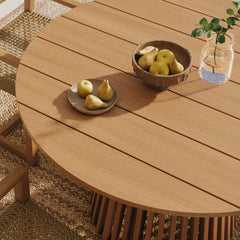 Rowe Natural 5-Piece Outdoor Patio Teak Wood Dining Set - 93x93" - Ornate Home