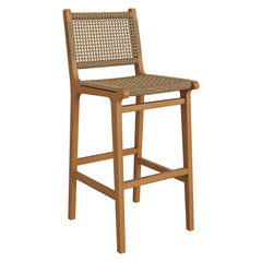 Rowe Natural Outdoor Patio Teak Wood Bar Chairs (Set of 2) - Ornate Home