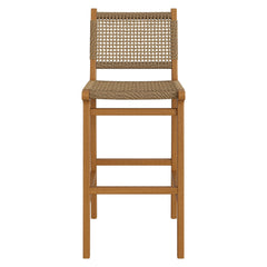 Rowe Natural Outdoor Patio Teak Wood Bar Chairs (Set of 2) - Ornate Home