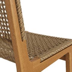 Rowe Natural Outdoor Patio Teak Wood Bar Chairs (Set of 2) - Ornate Home