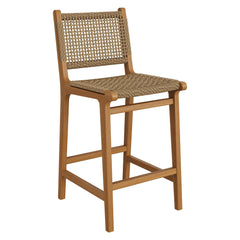 Rowe Natural Outdoor Patio Teak Wood Counter Chairs (Set of 2) - Ornate Home