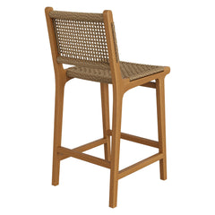 Rowe Natural Outdoor Patio Teak Wood Counter Chairs (Set of 2) - Ornate Home