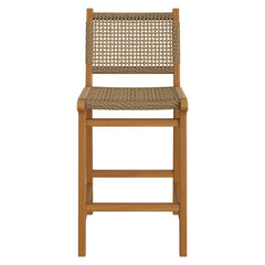 Rowe Natural Outdoor Patio Teak Wood Counter Chairs (Set of 2) - Ornate Home