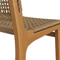 Rowe Natural Outdoor Patio Teak Wood Counter Chairs (Set of 2) - Ornate Home