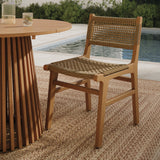 Rowe Natural Outdoor Patio Teak Wood Dining Chair - Ornate Home