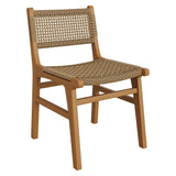Rowe Natural Outdoor Patio Teak Wood Dining Chair - Ornate Home