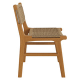 Rowe Natural Outdoor Patio Teak Wood Dining Chair - Ornate Home
