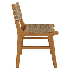 Rowe Natural Outdoor Patio Teak Wood Dining Chair - Ornate Home