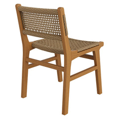 Rowe Natural Outdoor Patio Teak Wood Dining Chair - Ornate Home