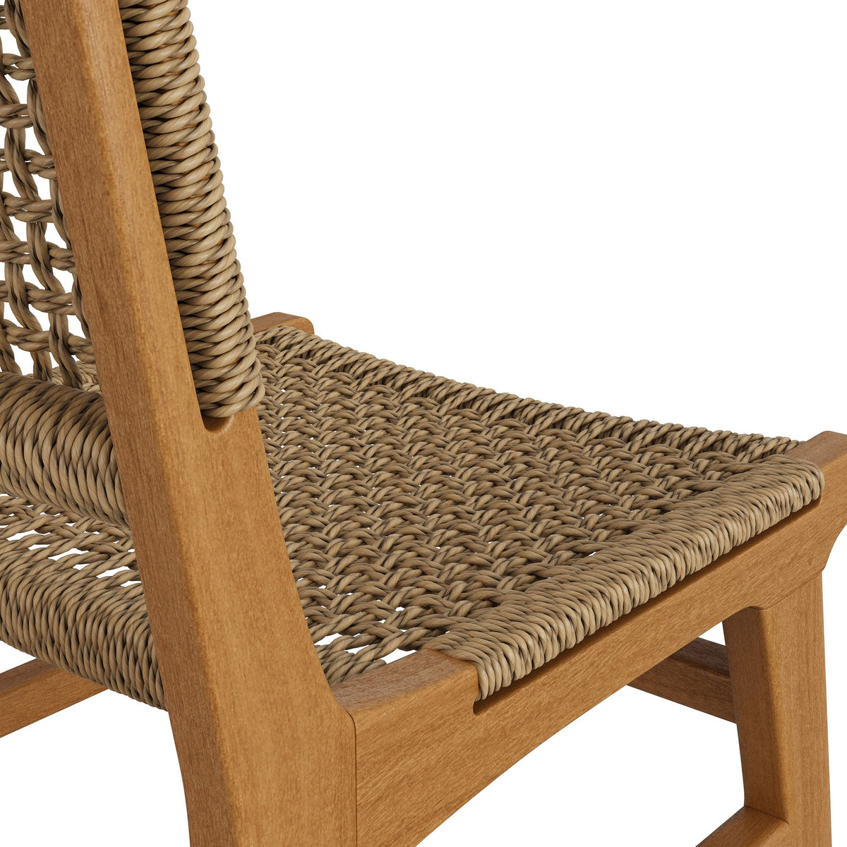 Rowe Natural Outdoor Patio Teak Wood Dining Chair - Ornate Home
