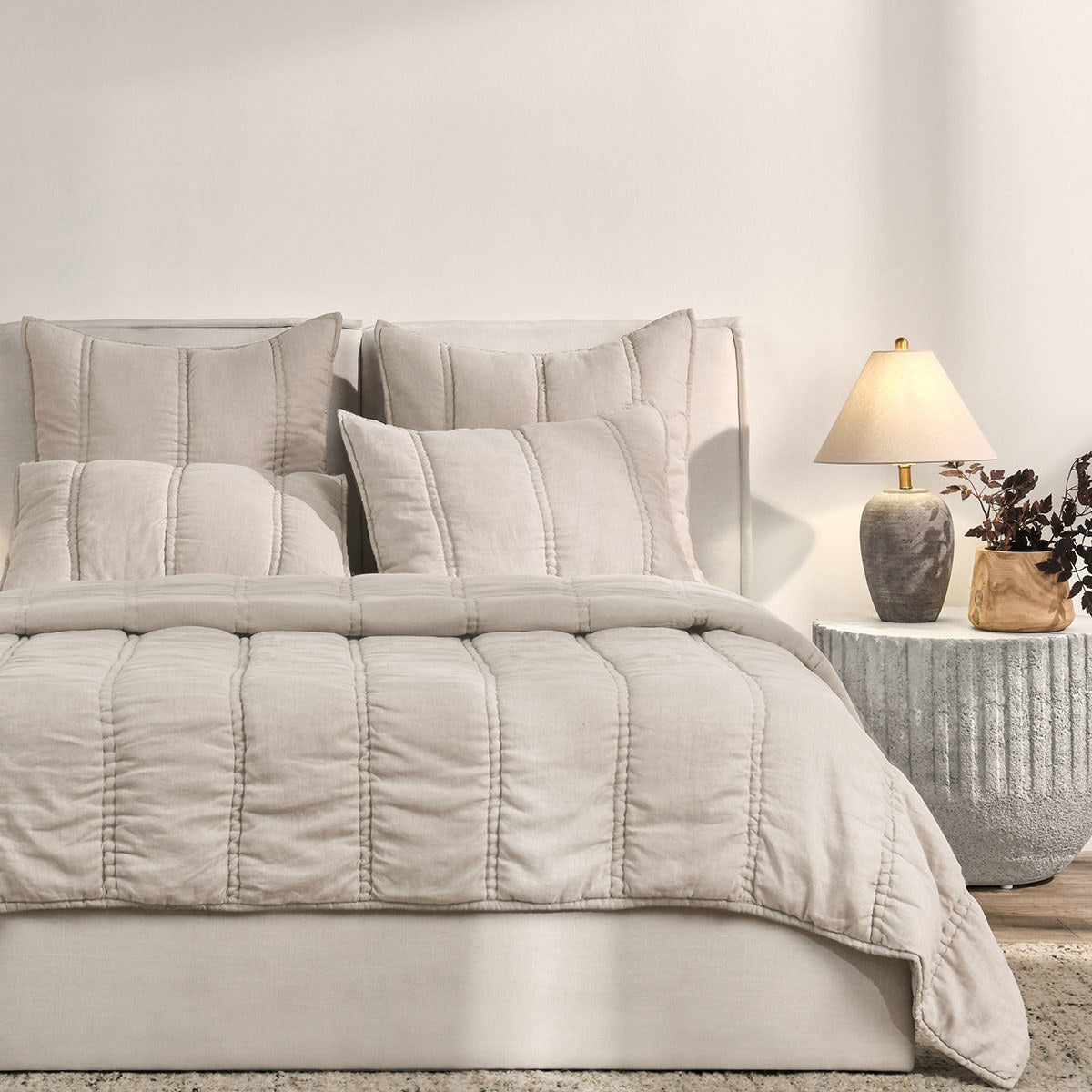 Rowen Taupe Quilt Collection - Ornate Home