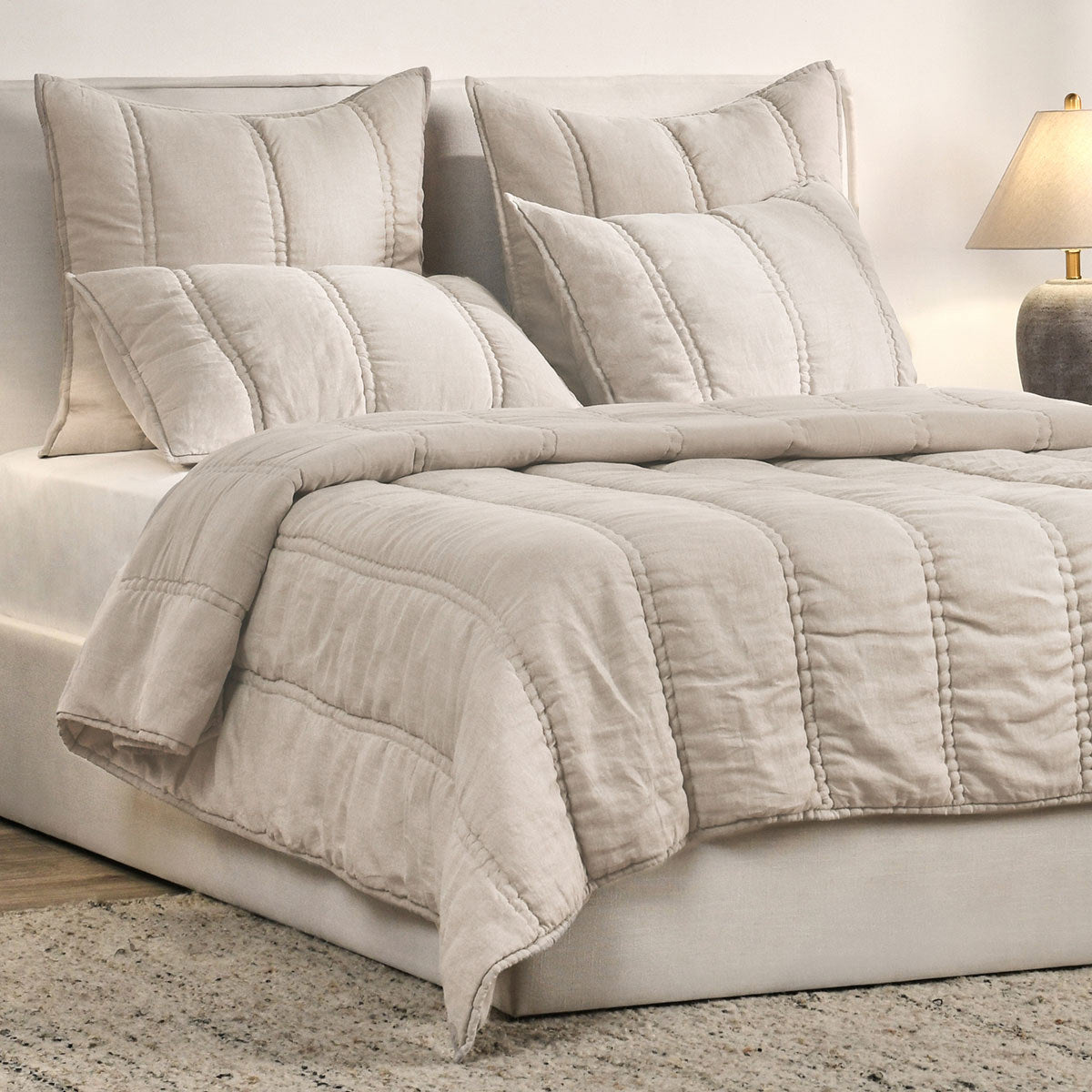 Rowen Taupe Quilt Collection - Ornate Home