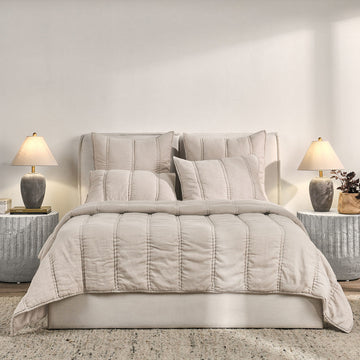 Rowen Taupe Quilt Collection - Ornate Home