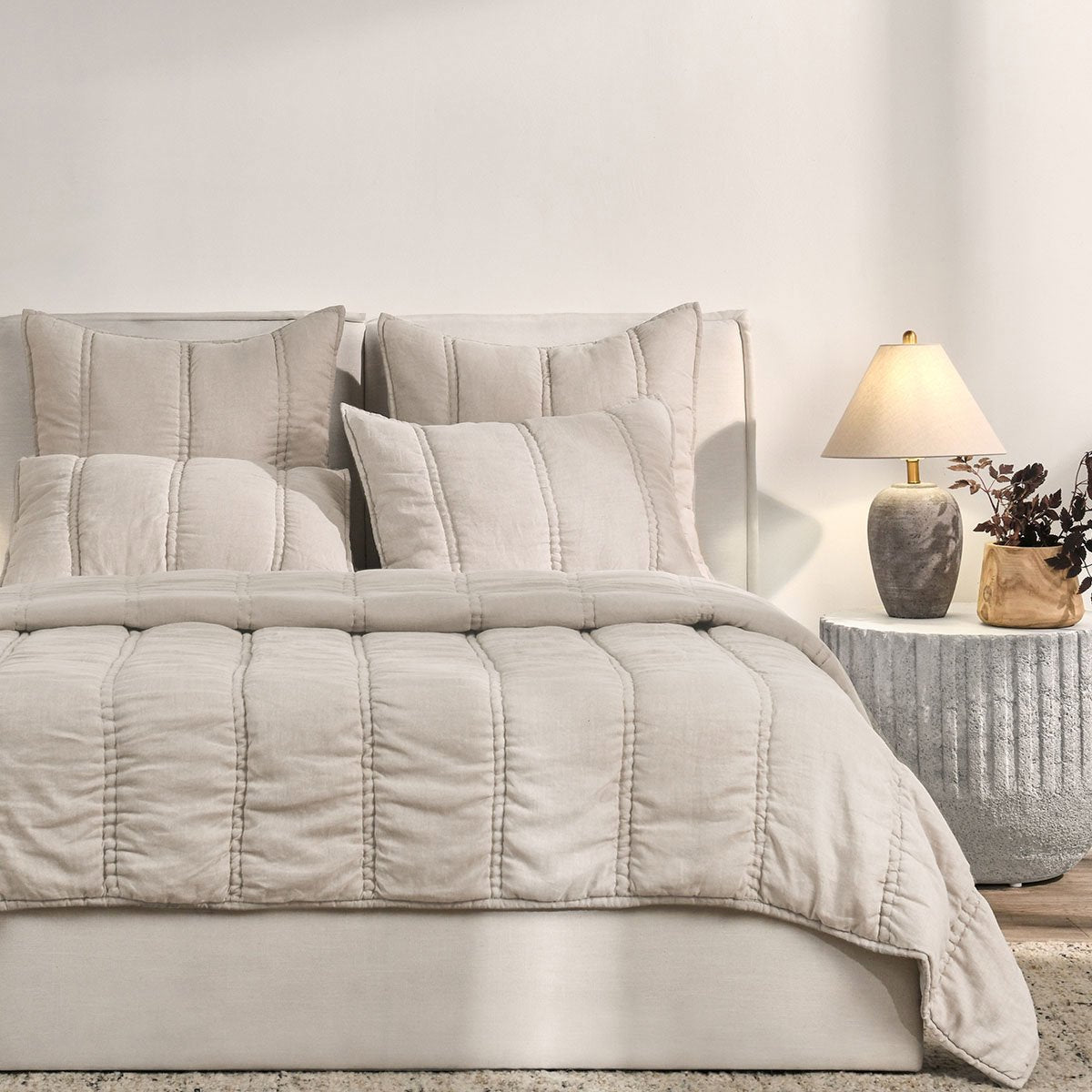 Rowen Taupe Quilt Collection - Ornate Home