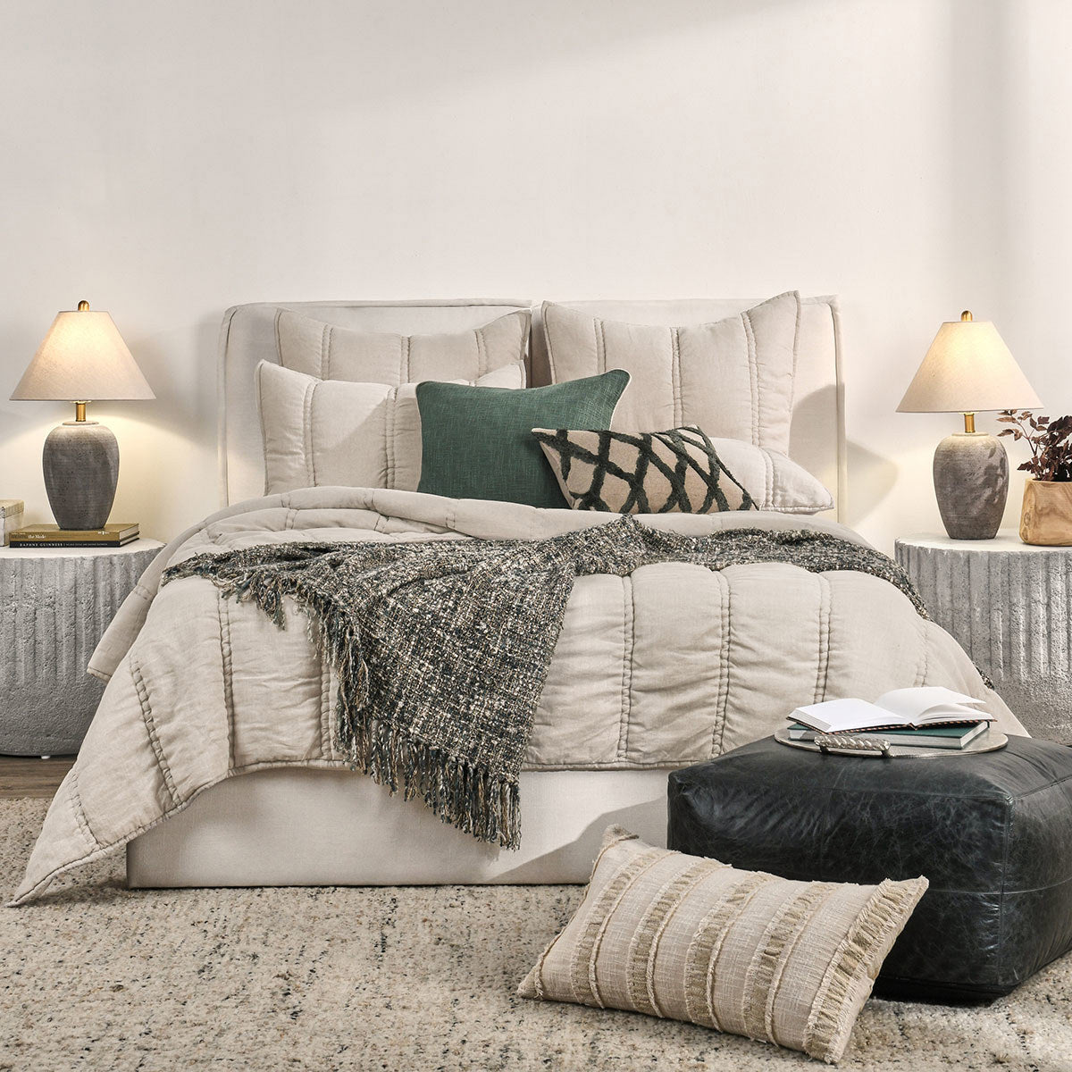 Rowen Taupe Quilt Collection - Ornate Home