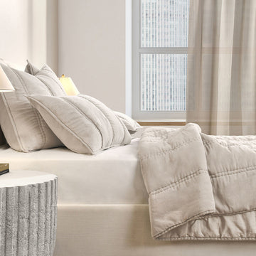 Rowen Taupe Quilt Collection - Ornate Home