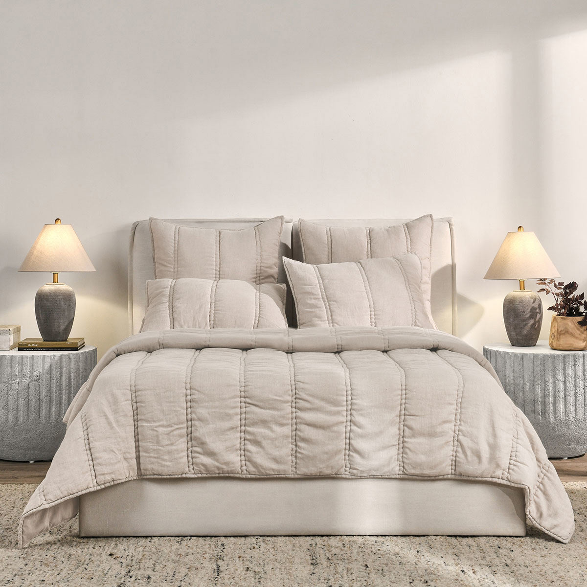 Rowen Taupe Quilt Collection - Ornate Home