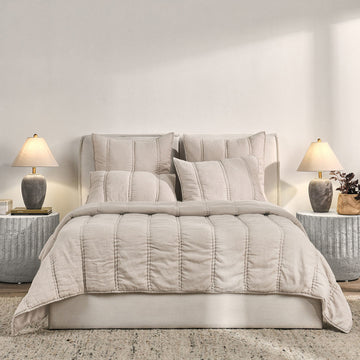 Rowen Taupe Quilt Collection - Ornate Home
