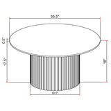 Rowena White Faux Marble 2-piece Coffee and End Table Set - Ornate Home