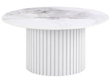 Rowena White Faux Marble Coffee Table - Ornate Home
