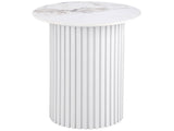 Rowena White Faux Marble End Table - Ornate Home