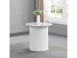 Rowena White Faux Marble End Table - Ornate Home