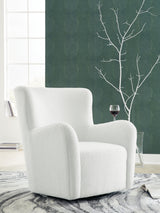 Rowenburg Cream Swivel Glider Accent Chair (Online Special Price) - Ornate Home