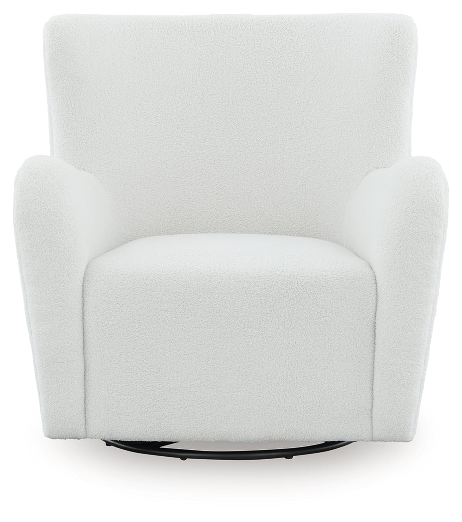 Rowenburg Cream Swivel Glider Accent Chair (Online Special Price) - Ornate Home
