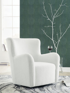 Rowenburg Cream Swivel Glider Accent Chair - Ornate Home