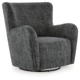 Rowenburg Heather Charcoal Swivel Glider Accent Chair (Online Special Price) - Ornate Home