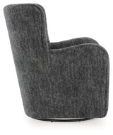 Rowenburg Heather Charcoal Swivel Glider Accent Chair (Online Special Price) - Ornate Home