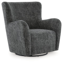 Rowenburg Heather Charcoal Swivel Glider Accent Chair - Ornate Home