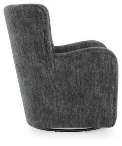 Rowenburg Heather Charcoal Swivel Glider Accent Chair - Ornate Home