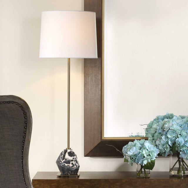 Rowland Black/Brass Panda Marble Buffet Lamp - Ornate Home