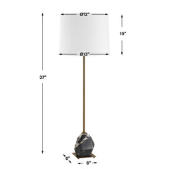 Rowland Black/Brass Panda Marble Buffet Lamp - Ornate Home