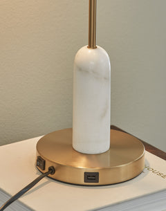 Rowleigh Gold Finish/White Desk Lamp - Ornate Home