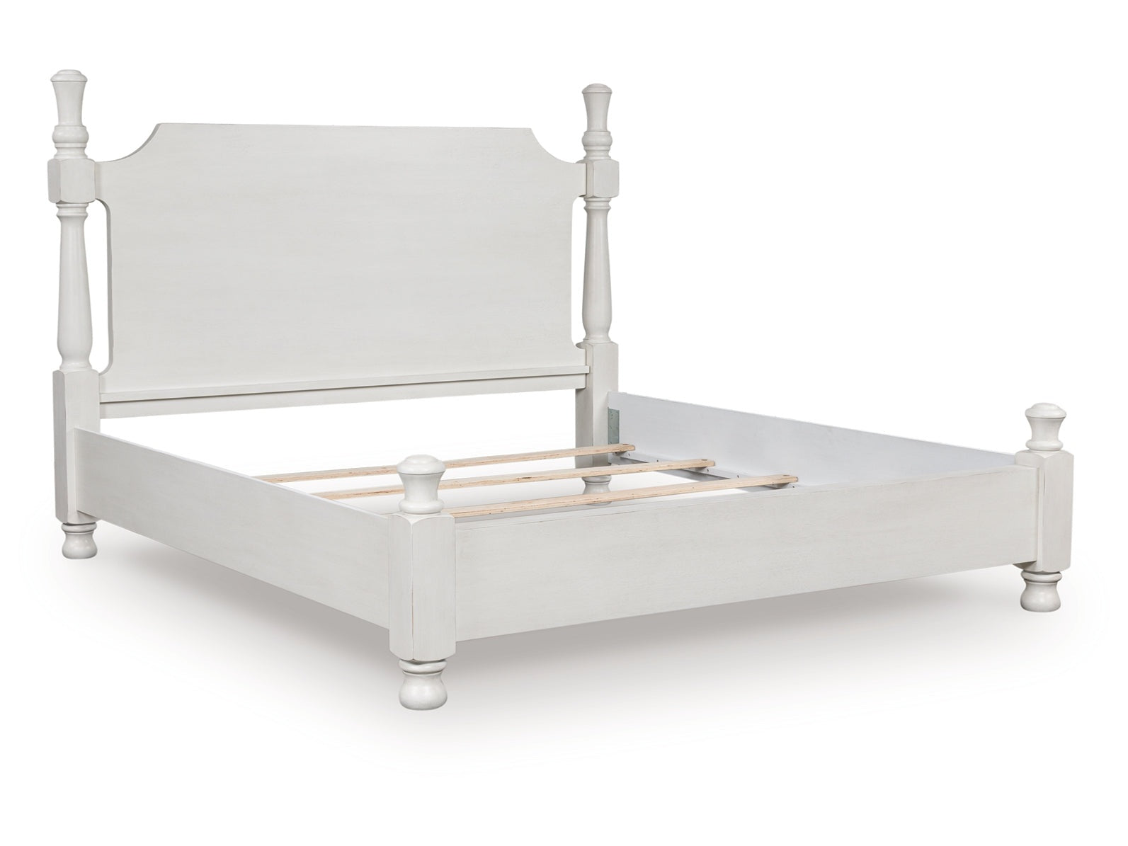 Rowlenstown Antique White California King Poster Bed (Online Special Price) - Ornate Home