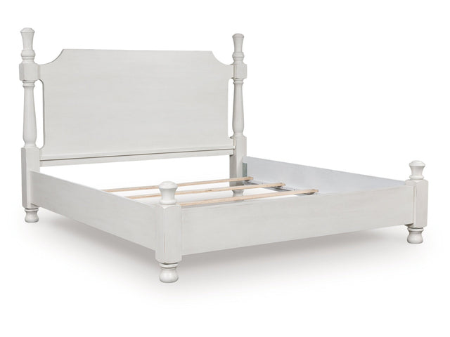 Rowlenstown Antique White California King Poster Bed (Online Special Price) - Ornate Home
