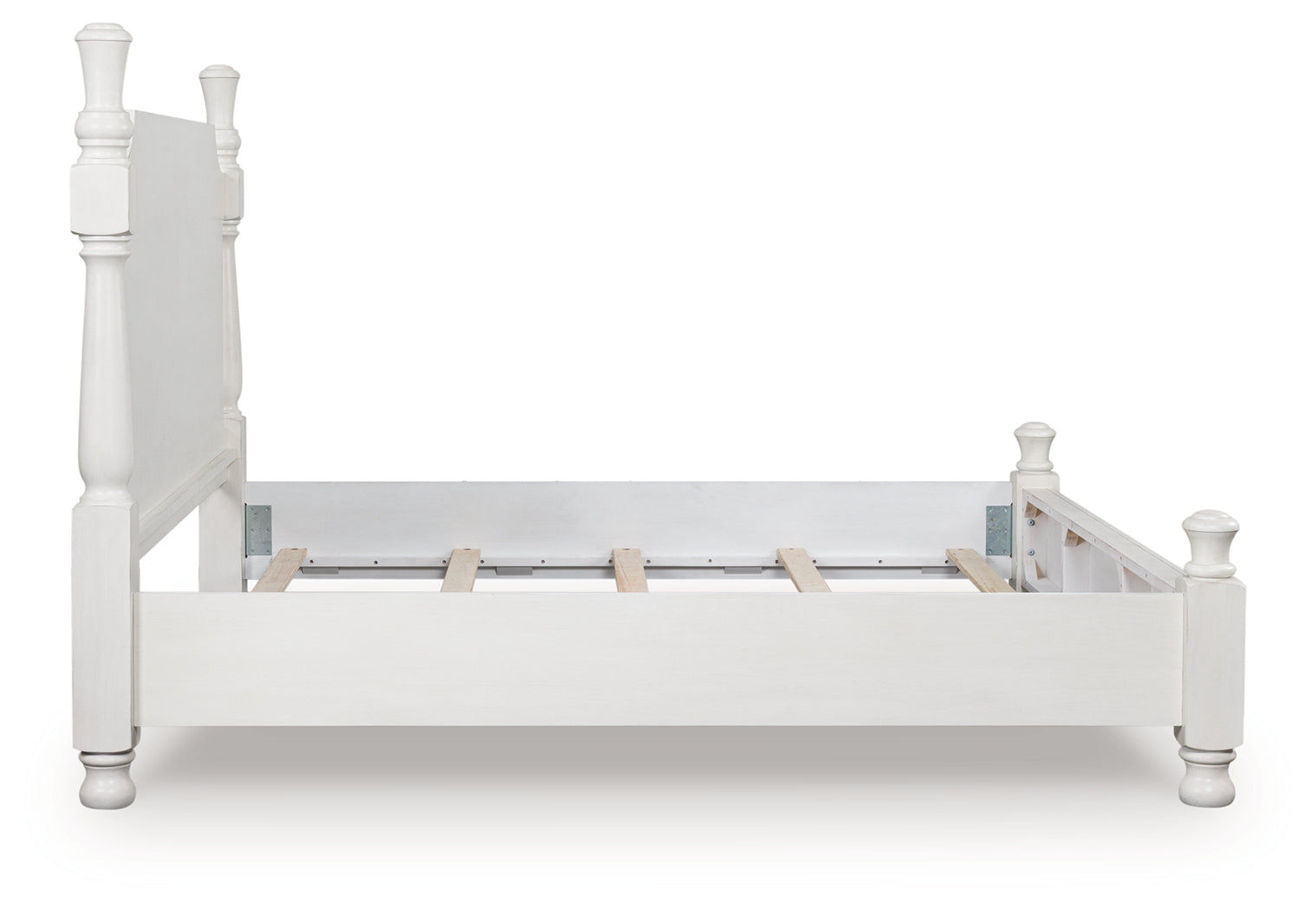 Rowlenstown Antique White California King Poster Bed (Online Special Price) - Ornate Home