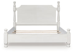 Rowlenstown Antique White California King Poster Bed - Ornate Home