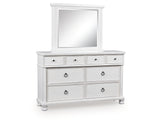 Rowlenstown Antique White Dresser and Mirror (Online Special Price) - Ornate Home