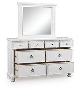 Rowlenstown Antique White Dresser and Mirror (Online Special Price) - Ornate Home