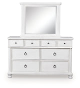 Rowlenstown Antique White Dresser and Mirror (Online Special Price) - Ornate Home