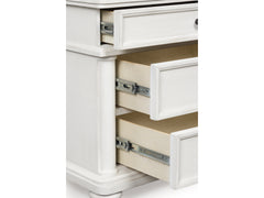 Rowlenstown Antique White Dresser and Mirror - Ornate Home