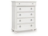 Rowlenstown Antique White Five Drawer Chest (Online Special Price) - Ornate Home