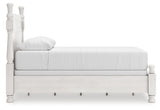 Rowlenstown Antique White Queen Poster Bed, Dresser and Mirror (Online Special Price) - Ornate Home